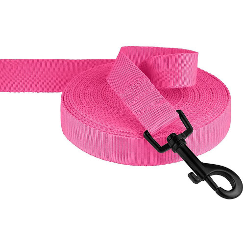 Поводок BronzeDog Active для собак, нейлоновый с мягкой ручкой, розовый, 6 м×2.5 см