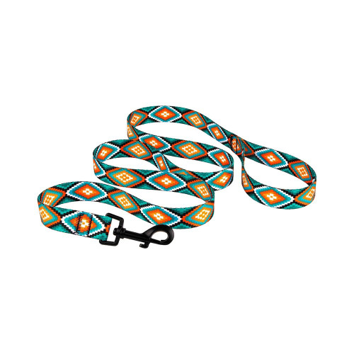 Поводок BronzeDog Tribal для собак, нейлон, принт ромбы, 152×2 см