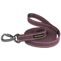 Поводок BronzeDog Cotton для собак, брезент с карабином на замке, чери, 300×2.5 см Поводок BronzeDog Cotton для собак, брезент с карабином на замке, чери, 300×2.5 см
