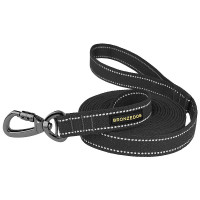 Поводок BronzeDog Cotton для собак, брезент с карабином на замке, графит, 500×2.5 см