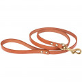 Поводок BronzeDog для собак, кожаный, литая латунная фурнитура, рыжий, 122×1.6 см