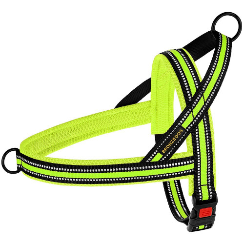Шлея BronzeDog Mesh Скандинавская для собак, лимонный, 32-38 см