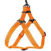 Шлея BronzeDog Active для собак, светоотражающий нейлон, оранжевый, 45-60 см Шлея BronzeDog Active для собак, светоотражающий нейлон, оранжевый, 45-60 см