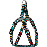 Шлея BronzeDog Tribal для собак, нейлон, принт гуцульский, ментоловый, 28-40 см Шлея BronzeDog Tribal для собак, нейлон, принт гуцульский, ментоловый, 28-40 см