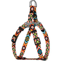 Шлея BronzeDog Tribal для собак, нейлон, принт гуцульский, оранжевый, 28-40 см Шлея BronzeDog Tribal для собак, нейлон, принт гуцульский, оранжевый, 28-40 см