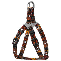 Шлея BronzeDog Urban для собак, нейлон, принт этнический, оранжевый, 24-30 см Шлея BronzeDog Urban для собак, нейлон, принт этнический, оранжевый, 24-30 см