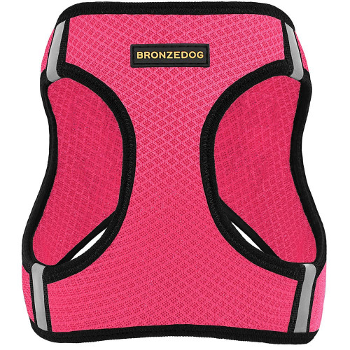 Шлея BronzeDog Mesh Vest для собак, сітчастий нейлон, рожевий, 20-24 см