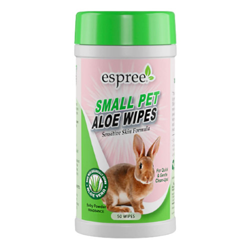 Влажные салфетки ESPREE Small Animal Wipes с ароматом детской присыпки, для груминга мелких животных, 50 шт