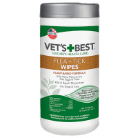Вологі серветки VET`S BEST Flea&Tick Wipes від бліх і кліщів для собак і котів, 50 шт Вологі серветки VET`S BEST Flea&Tick Wipes від бліх і кліщів для собак і котів, 50 шт