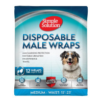 Гігієнічний пояс Simple Solution Disposable Male Wrap Medium для псів, 39-60 см, 11-22кг, 12 шт Гігієнічний пояс Simple Solution Disposable Male Wrap Medium для псів, 39-60 см, 11-22кг, 12 шт