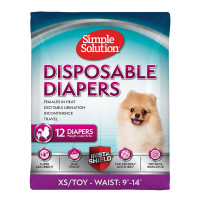 Гигиенические подгузники Simple Solution Disposable Diapers XS/TOY для собак, 23-36см, до 4кг, 12 шт Гигиенические подгузники Simple Solution Disposable Diapers XS/TOY для собак, 23-36см, до 4кг, 12 шт