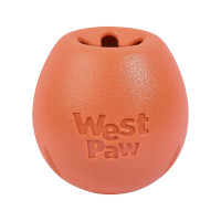 Игрушка для собак West Paw Rumbl Large Melon, для лакомств, оранжевая, 10 см Игрушка для собак West Paw Rumbl Large Melon, для лакомств, оранжевая, 10 см