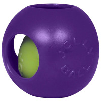 Іграшка Jolly Pets Teaser Ball м'яч подвійний, велика, для собак 27-40 кг, фіолетова, 21 см Іграшка Jolly Pets Teaser Ball м'яч подвійний, велика, для собак 27-40 кг, фіолетова, 21 см