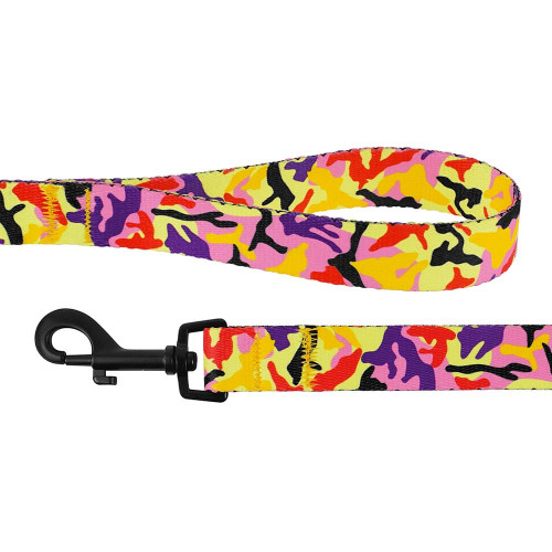 Повідець BronzeDog Camo для собак, нейлон, помаранчевий, 152×1.6 см