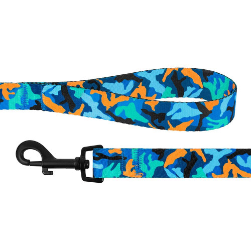 Повідець BronzeDog Camo для собак, нейлон, синій, 152×2 см