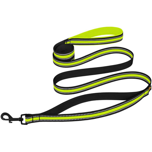 Повідець BronzeDog Mesh для собак, сітчастий нейлон, лимон, 200×2.5 см