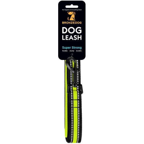 Повідець BronzeDog Mesh для собак, сітчастий нейлон, лимон, 200×2.5 см