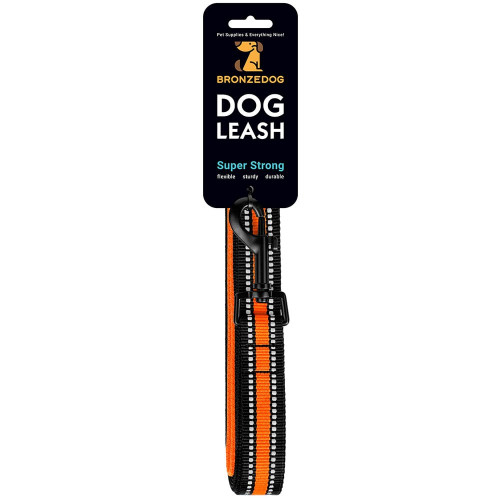 Повідець BronzeDog Mesh для собак, сітчастий нейлон, помаранчевий, 200×2.5 см