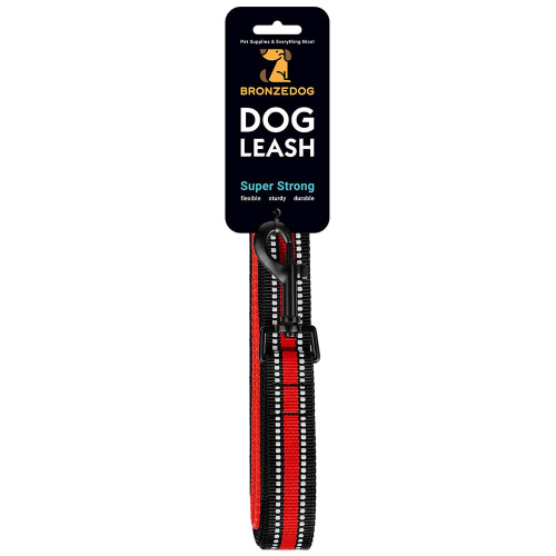 Повідець BronzeDog Mesh для собак, сітчастий нейлон, червоний, 200×2.5 см