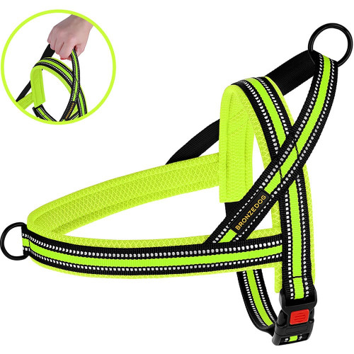 Шлея BronzeDog Mesh Скандинавская для собак, лимонный, 32-38 см