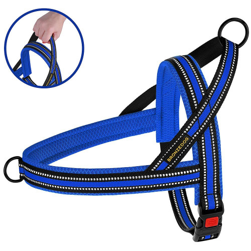 Шлея BronzeDog Mesh Скандинавська для собак, синій, 44-60 см