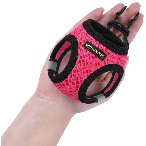 Шлея BronzeDog Mesh Vest для собак, сітчастий нейлон, рожевий, 20-24 см