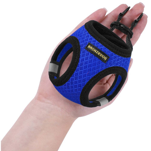Шлея BronzeDog Mesh Vest для собак, сітчастий нейлон, синій, 20-24 см
