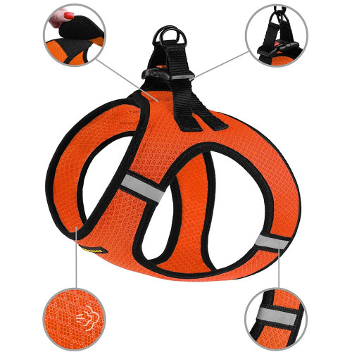 Шлея BronzeDog Mesh Vest для собак, сітчастий нейлон, помаранчевий, 43-53 см