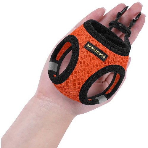 Шлея BronzeDog Mesh Vest для собак, сітчастий нейлон, помаранчевий, 43-53 см