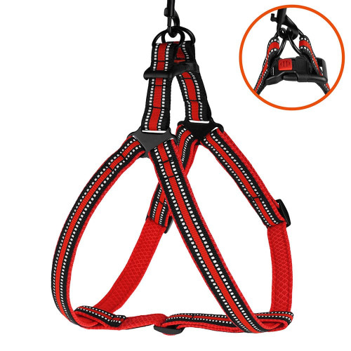 Шлея BronzeDog Mesh Стандарт для собак, сітчастий нейлон, червоний, 45-60 см