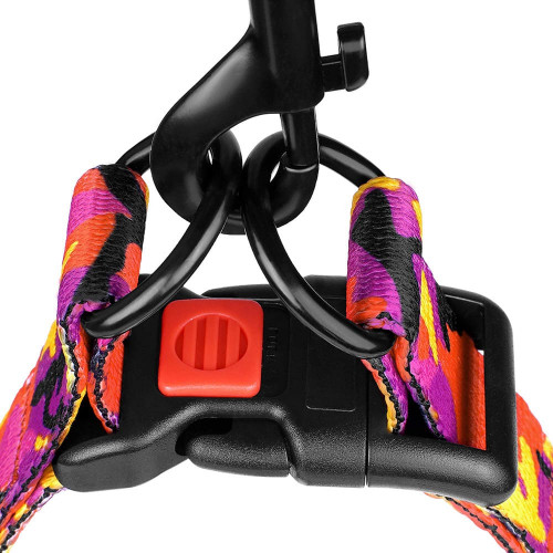 Шлея BronzeDog Camo для собак, нейлон, рожевий, 40-53 см