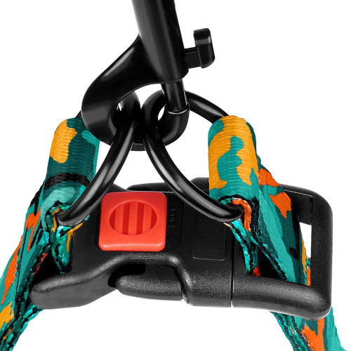 Шлея BronzeDog Camo для собак, нейлон, зелений, 57-73 см