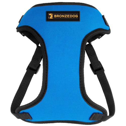 Шлея BronzeDog Sport для собак из неопрена, голубой, 40-46 см