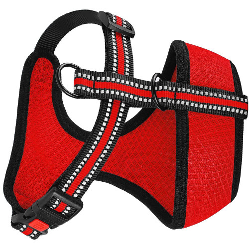 Шлея BronzeDog Mesh для собак мелких пород, сетчатый нейлон, красный, 35-38 см