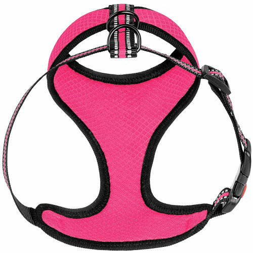 Шлея BronzeDog Mesh для собак дрібних порід, сітчастий нейлон, рожевий, 28-33 см