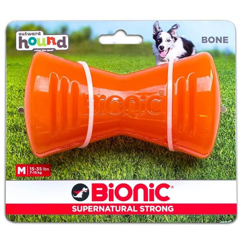 Игрушка Bionic Bone кость средняя, для собак 7-14 кг, оранжевая, 12×6.6×5.3 см