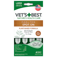 Краплі VET`S BEST Flea&Tick Drops Large від бліх і кліщів для собак від 18 кг, 4 піпетки Краплі VET`S BEST Flea&Tick Drops Large від бліх і кліщів для собак від 18 кг, 4 піпетки