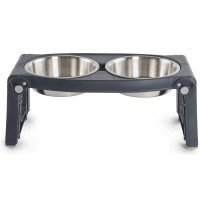 Миска Dexas Double Pet Feeder подвійна, з регульованими ніжками, нержавіюча сталь, сіра, 960 мл Миска Dexas Double Pet Feeder подвійна, з регульованими ніжками, нержавіюча сталь, сіра, 960 мл