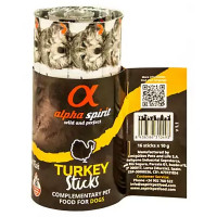 Напіввологі ласощі для собак Alpha Spirit DOG Sticks Turkey, палички з індичкою, 16 шт, 160 г Напіввологі ласощі для собак Alpha Spirit DOG Sticks Turkey, палички з індичкою, 16 шт, 160 г