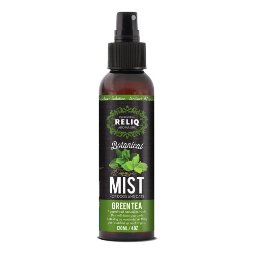 Спрей-одеколон RELIQ Botanical Mist-Green Tea з екстрактом зеленого чаю, догляд і зволоження шерсті собак, 120 мл
