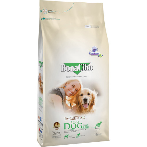 Сухий корм BonaCibo Adult Dog Lamb&Rice для собак всіх порід, ягня/рис, 4 кг
