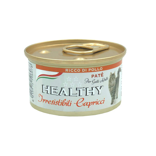 Консерва Healthy Irresistibili Capricci для вбагливих котів, паштет з курятиною, 85 г