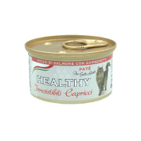 Консерва Healthy Irresistibili Capricci для вбагливих котів, паштет з лососем та креветками, 85 г Консерва Healthy Irresistibili Capricci для вбагливих котів, паштет з лососем та креветками, 85 г