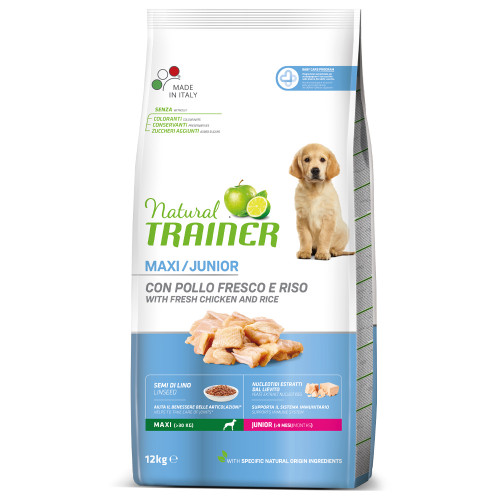 Корм Trainer Natural Super Premium Junior Maxi для цуценят великих порід, до 24 місяців, 12 кг