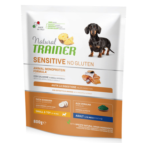 Корм Natural Trainer Dog Sensitive Adult Mini With Salmon для дорослих собак дрібних порід, з лососем, 800 г