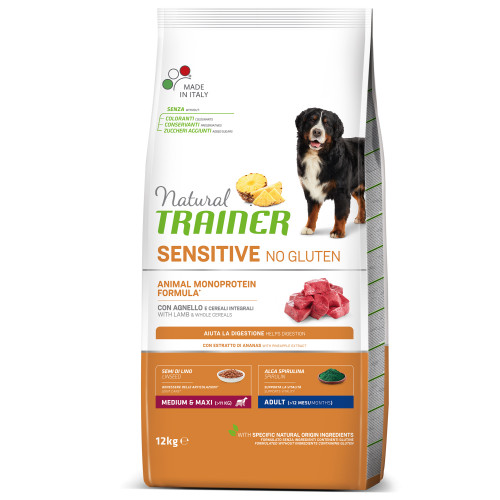 Корм Natural Trainer Dog Sensitive Plus Adult Medium & Maxi для дорослих собак середніх та великих порід, з кониною, 12 кг