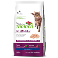 Корм Trainer Natural Super Premium для взрослых стерилизованных кошек от 1 года, с белым мясом, 1.5 кг Корм Trainer Natural Super Premium для взрослых стерилизованных кошек от 1 года, с белым мясом, 1.5 кг
