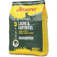 Сухой корм Josera Adult Lachs & Kartoffel для взрослых и активных собак, с лососем и картофелем, 900 г