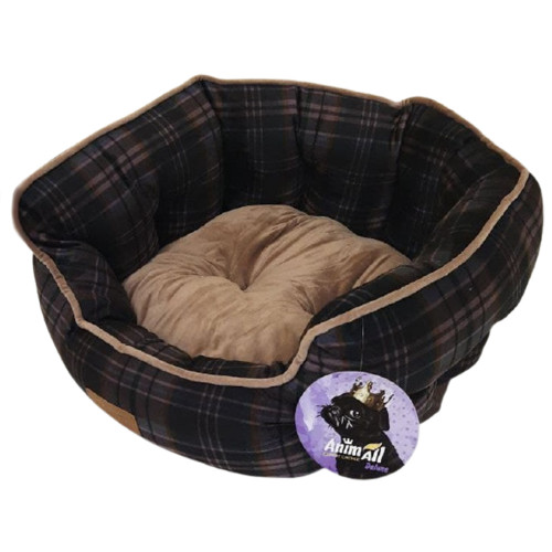 Лежанка AnimAll Rolyal Sof-2 S RED - COFFEE для собак и кошек, клетка, 48×42×20 см