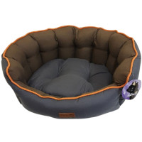 Лежанка AnimAll Royal Classic L GRAY - BEIGE для собак і котів, сіра, 59×53×20 см Лежанка AnimAll Royal Classic L GRAY - BEIGE для собак і котів, сіра, 59×53×20 см